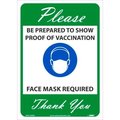 Nmc NMC Please show Proof Of Vaccination Sign, Vinyl, 14 X 10, Green M641GRPB